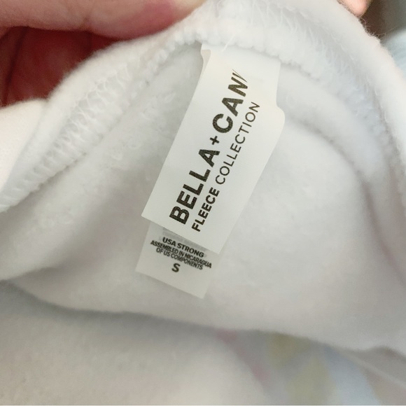 BELLA + CANVAS The Crop Hoodie White Fleece Collection Dance Graphic Top Small - Picture 3 of 3